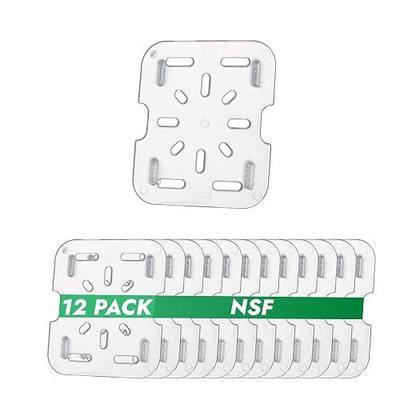 CURTA 12 Pack Plastic Drain Shelf for 1/6 Size Food Pan, Clear, for Kitchen Hotel Restaurant, NSF Listed