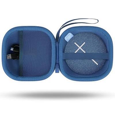 for Ultimate Ears UE MINIROLL Ultra-Portable Speaker Hard Case, Blue | Portable Travel Case Replacement, Protective Storage Bag with Mesh Pocket & Hand Strap, Shockproof EVA Shell and Soft Lining