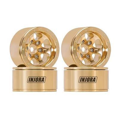INJORA 1.0 Brass Beadlock Wheel -4.7mm Offset Rim for 1/24 1/18 RC Crawler SCX24 FCX24 TRX4M Ascent18 Upgrade(W1011)