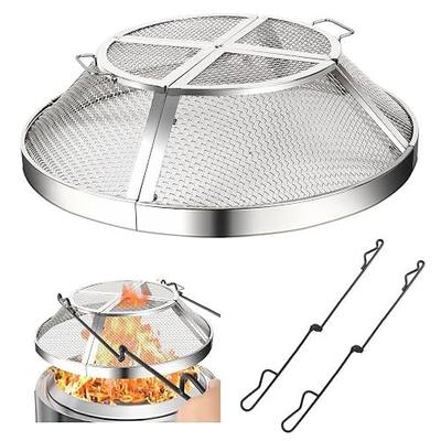 Solo Stove Bonfire Shield - 19.5 Inch Fire Pit Screen, Round Cover, Handle and Poker for Backyard/Beach/RV Camping