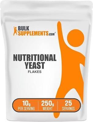BulkSupplements.com Nutritional Yeast Flakes - with Essential B Vitamins, Nutritional Yeast Non-Fortified, Superfood Supplement - Vegan & Gluten Free, 10g per Serving, 250g (8.8 oz) (Pack of 1)