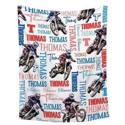 Custom Dirt Bike Motorbike Blanket,Personalized Motorcycle Lover Gift | Ultra Soft Name Custom Dirt Bike Blanket,Personalized Motorbike Blanket, Extreme Sports Lover, 40"x50"-Kids/Throw Size