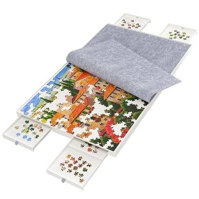 1500 Pieces Puzzle Board with Drawers and Cover,35"x27"Portable Jigsaw Puzzle Table for Adults Puzzle Tables with Drawers
