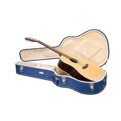 Crossrock Wooden Dreadnought Acoustic Guitar Case for Gibson J-45 / Martin D-Style | Vibrant Blue Faux Leather, Beige Plush Interior & Lock – Designer Series(CRW520DVB)