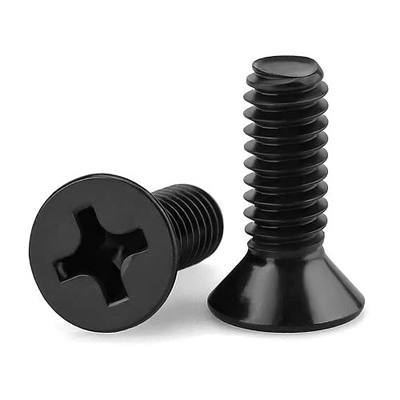 #6-32 x 3/8" Machine Screws, Phillips Flat Head, 304 Stainless Steel 18-8, Black Coated, Countersunk Screws for Computer Case, Electronics, DIY, 100 PCS