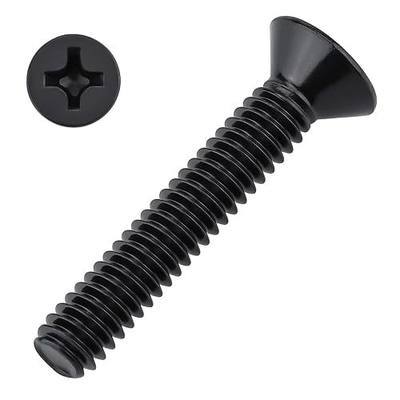 #8-32 x 1 Machine Screws, Phillips Flat Head, 304 Stainless Steel 18-8, Black Coated, Countersunk Screws for Computer Case, Electronics, DIY, 50 PCS