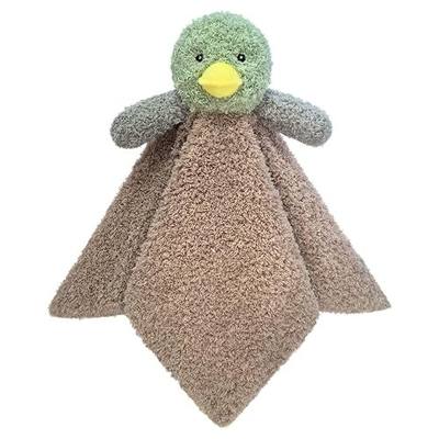 Baby Mallard Duck Soft Stuffed Animal Security Blanket, Plush Green Duck Character Lovey Blanket, Baby Shower/Nursery Gift, Newborn Infant Toddler Snuggle Blankie for Boys Girls, 14 Inches