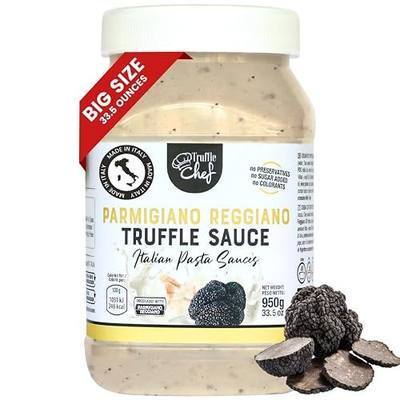 GL TRUFFLE GOURMET LINE - Parmigiano Reggiano Truffle Cheese Sauce, 33.5 oz | Pasta Sauce in Large Jar made with Parmigiano Reggiano PDO, Chopped Summer Truffle and Juice for Toppings, Product of Italy