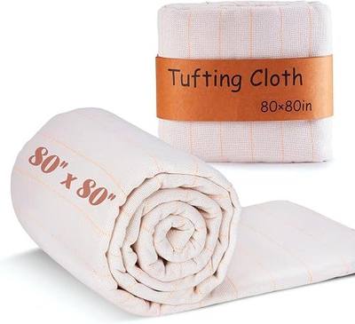 BESGEER 80" × 80" Tufting Cloth with Marked Lines - Monks Cloth for Rug tufting kit, Primary Tufting Cloth for Cut and Loop Pile Tufting Guns, Rug-Punch