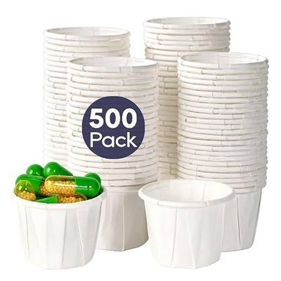 LITOPAK 500 Pack 0.75 oz Disposable Paper Souffle Medicine Cups, 3/4 oz Sample Cups for Tasting Pills, Food Dessert Services, and Condiments