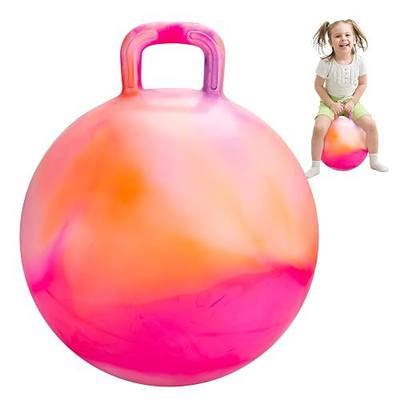 INPODAK Hopper Ball 18 Inch Bouncy Ball with Handle for Kids, Hippity Hop Jumping Bounce Hopping Toy for Boys Girls Ages 3-6 Includes Pump and Gift Box Great Gift for Birthday