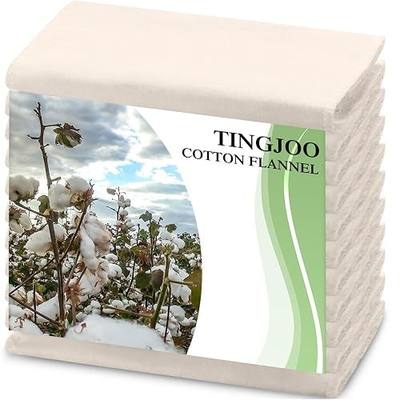 Tingjoo 20 Pcs Organic Cotton Flannel for Castor Oil Pack Wrap Unbleached Reusable Castor Oil Wrap Soothing Heat Compress Soft and Highly Absorbent for Abdomen Liver Joints and Other Areas (White)