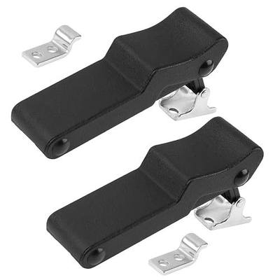 Flexible Rubber Draw Latch, Black Front Storage Rack Rubber Latch with Stainless Steel Concealed Keeper for Cooler, Boat Compartment, Tool Box, Cargo Box - 2 Pcs