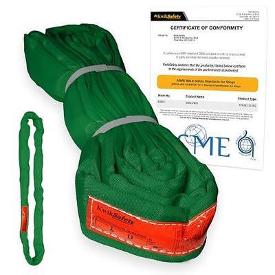 Heavy Duty Lifting Strap - Anaconda - Endless Loop Strap for Industrial Lifting Slings - Green - 2" x4'