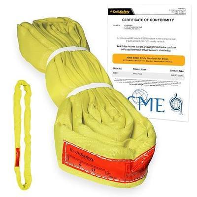 Heavy Duty Lifting Strap - Anaconda - Endless Loop Strap for Industrial Lifting Slings - Yellow - 3" x4'