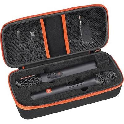 Wireless Microphone Case Compatible with JBL Wireless Two Microphone System | Dual Wireless Mic Case for Party Box, Singing Karaoke Travel Bag for JBL Mic, Receiver, Adapter, AA Batteries (BOX ONLY)