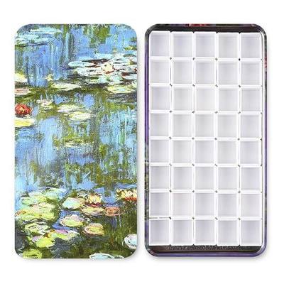 qianshan 40Pcs Empty Half Pans Watercolor Tin Palette with Magnetic Stripe | Travel Tin Palette Case,Portable Artist Paints Half Pan Kits,DIY Watercolor Oils Acrylics Painting Drawing