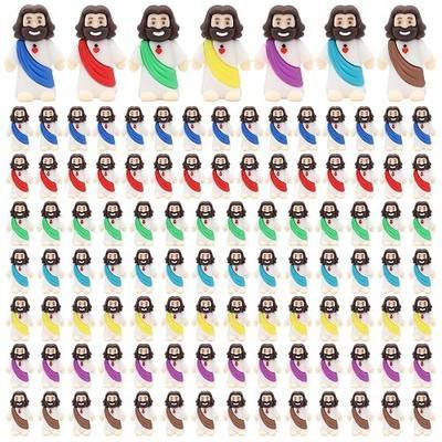 Owurha 100 Pcs Baby Jesus Figures Mini Jesus Figurines in Bulk Original Design Tiny Miniature Jesus Figures for Hide and Seek, Religious Party Favors, Sunday School, Baptism Gift, Easter Egg Stuffers