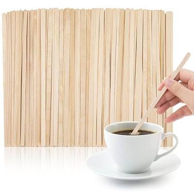 WISYOK 500Pcs Coffee Stirrers, 7 Inch, Birch Wood | Smooth Round Ends, Splinter-Free, Disposable Stir Sticks for Coffee, Cocktails, Office, Home Use
