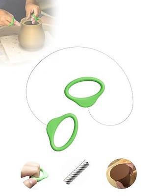 Pottery Wire Tool, Clay Cutting Wire, Green Handle Standard Pottery Wire Cutter, Pottery Wire Cut Off Tool for Pottery and Clay Artists