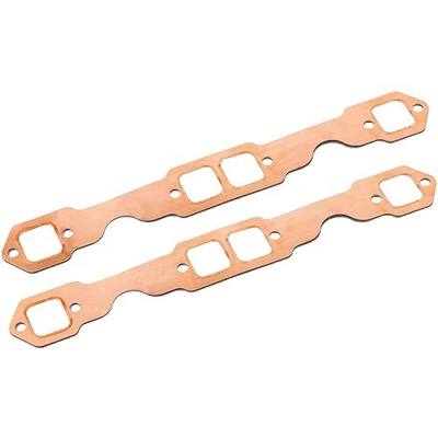 Header Collector Gasket for SB Chevy 327 305 350 383 Exhaust Gaskets Replacement Square Port Copper Header Exhaust Gaskets SB Block Hugger Headers Gaskets, Reusable 2PCS