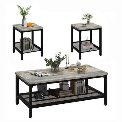 AWQM Coffee Table Coffee Table and end Table Sets Living Room Table | For Living Room, Small Apartment, Home Office, Sofa Storage Side Table & Bedroom Use (Gray)