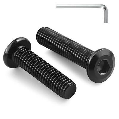 M6-1.0 x 35mm Flat Head Hex Socket Cap Screws Bolts 10Pcs, M6 Bolt 304 Stainless Steel Black Zinc Plated, Full Thread, with Hex Spanner