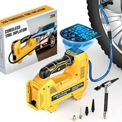 160PSI Cordless Tire Inflator Air Compressor Compatible With Dewalt 20V Battery, LIVOWALNY Portable Handheld Air Pump with Digital Pressure Gauge for Cars Motorcycles Bikes Sport Balls (Tool Only)