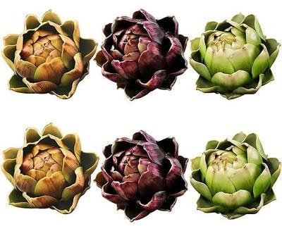 WESAPPINC Large Artificial Artichoke Fake Vegetables and Fruits for Kitchen Home Table Wedding Decorations (Color)