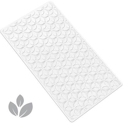 Non-Slip Rubber Bathtub Mat with Suction Cups, 16 × 28 Inch (White) | 100% Rubber, Leaf Texture. Vacuum Suction Cups. Soft on Touch. BPA/PVC-Free. Machine Wash. Safe For Bath, Shower, Pet Dogs.
