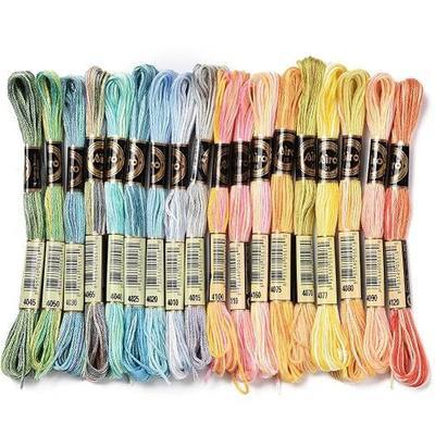 18 Skeins 157 Yards Rainbow Friendship Bracelet String for Sewing | Cross Stitch Floss Colorful Embroidery String 6 Strands Polyester Needlepoint Yarn Thread for Making Knitting Art Crafts Diy