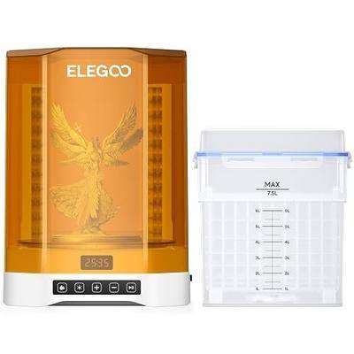 ELEGOO Mercury Plus V3.0 Wash and Cure Station | 7.5L Large Capacity, Compatible with Mars Saturn Photon MSLA DLP 3D Printers, Washing Size of 9.05"×5.31”×10.24"