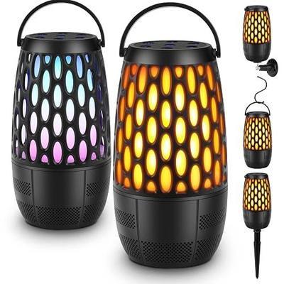Outdoor Speakers with Lights, Mens Gifts for Birthday,Waterproof Portable Bluetooth Speaker,HD Stereo Sound, Multi-Sync up to 100 Speakers Auto-Pairing for Patio/Pool/Camping Cool Gadgets 2 Pack