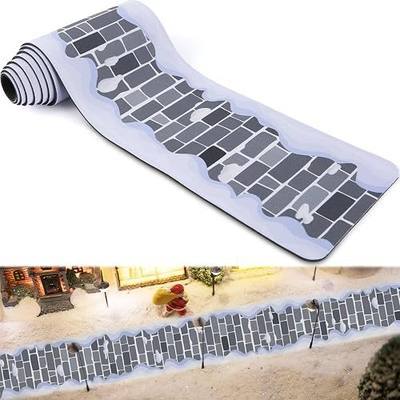Christmas Village Road for DIY Miniature Landscape | 4.7 x 47.2 Inch Street Brick Mat, Christmas Village Display Platforms, Xmas Holiday Village Collectible Buildings Accessories