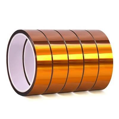 QILIMA Polyimide Tape High Temperature Resistant, Heat Transfer & Sublimation Tape for Heat Press, Thermal Insulation, Industrial Sealing, 5 Pack 1inch x 33m(108ft)