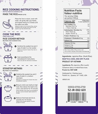52USA Sushi Rice 2 Pound (32 Ounce), Premium Short Grain Rice, White Sticky Rice for Sushi and Japanese Food, Gluten-Free, Vegan