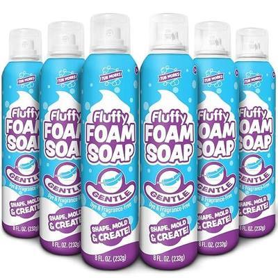 Tub Works™ Fluffy Foam Soap, White, 6 Pack | Shape, Mold & Create Bathtub Art with Soft Bath Foam for Kids | Fragrance-Free & Dye-Free Kids Bath Soap | Easy-to-Use Spray Nozzles