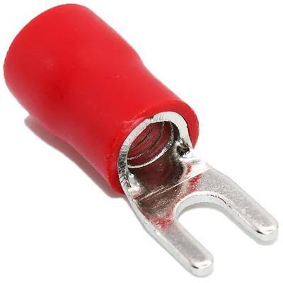 PAPUGA 25PCS 8 AWG (10 mm²) #8 / M4 (4 mm) Fork Spade Crimp Connector, PVC Insulated, 600V 62A, CE & RoHS Power Lug for Inverter Solar & Marine Wiring, Battery & Power Wiring