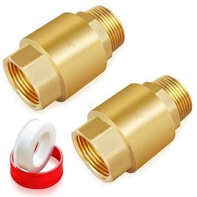Boltigen 2Pcs 3/4in NPT Spring Check Valve, Brass Non Return One Way Check Valve, Vertical Inline Water Backflow Preventer for Well, Pump, Tank (3/4" Female * 3/4'' Male)