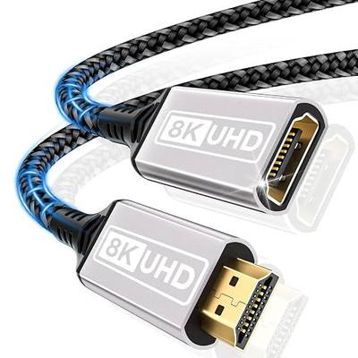 HDMI Extender,cable 3.28FT(1M)10K 8K@60HZ 4K@120HZ/144HZ HDMI 2.1 extension cable male to female 48Gbps ultra high speed UHD eARC HDCP 2.3 Dynamic HDR10+ Compatible with TV Stick,HDTV,PS5 PS4