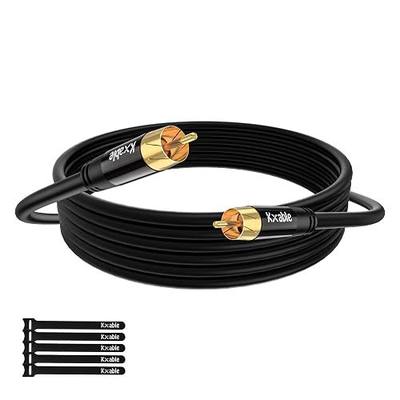 Kxable Subwoofer Cable RCA to RCA Audio Cable 50FT, Digital Coaxial Audio Cable, Premium S/PDIF RCA Cord for Home Theater, HDTV, Subwoofer, Hi-Fi System, Amplifier, Tinned Copper, Double Shielded