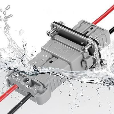 IP68 Waterproof 50A 6-8 Gauge Battery Quick Connect/Disconnect Kit | 50a with Mount Heavy Duty Jumper Cable Plug for Recovery Winch, Towing Systems