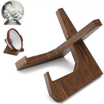 Extra Large Bowl Stands for Display 12 Inch Heavy Duty, Wooden Plate Stand Deep, Wood Bowl Holders for Displaying, Decorative Platter Easel Holder for Pie, Pottery, Bowls, Dish, Easels, Vinyl Record