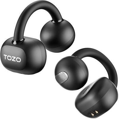 TOZO OpenEarRing Open Ear Earbuds 40H Bluetooth 5.4 Lightweight Comfort | Open Ear Clip On Wireless Earbuds with Smart Digital LED Display, Stable Connection, Secure Fit for Driving Running Workout