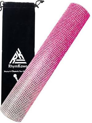 Wireless Microphone Sleeve for Shuer SM58, Beta 58A Gradient Rhinestones Mic Covers Replacement (Pinkly)