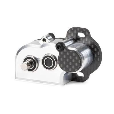 1/10 RC Portal Transmission 48Pitch Tiny Gearbox with Slipper Pad Machined Ultralight for 1/10 RC Crawler LCG Chassis Capra F9 AR45 Axle (Silver)