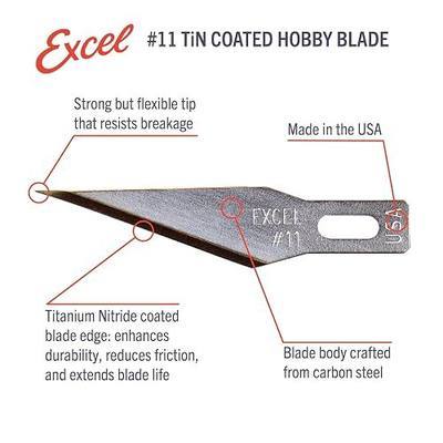 Excel Blades #11 50-Pack Titanium Nitride Craft Knife Blades, USA Made