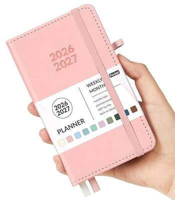 Forvencer Pocket Planner, 2026 2027 Calendar, Small Planner Weekly Monthly | 3.5" x 6", July 2026-June 2027, Cute Purse Size, Academic Planners, Elastic Band, Hardcover Agenda for Women, Teacher