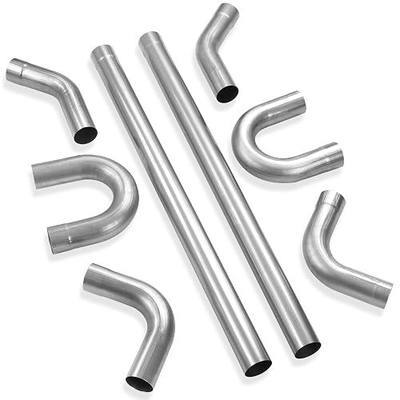 LCGP 2 Inch DIY Custom Exhaust Pipe Mild Steel Elbow Straight Pipe U-Shaped Pipe 8 Pcs