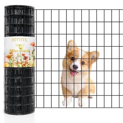 Black PVC Coated Welded Wire Fencing, 60in High x 100ft Long, 2 inch x 4 inch 14GA 2/3/4/5/6 Ft Tall Welded Wire Fence Rolls, Black Metal Garden Fence Wire Roll Garden Fencing for Yard